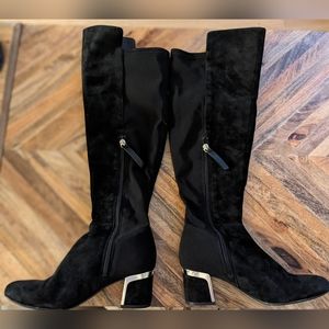 DKNY Boots Suede Knee-Hi Sz 6 black EUC